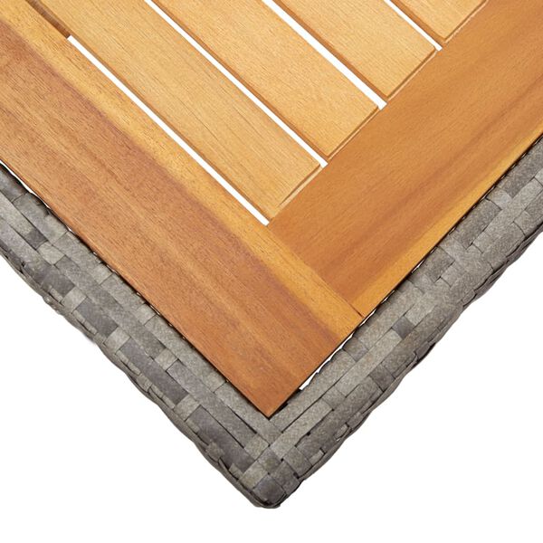 vidaXL Z&aacute;hradn&yacute; st&ocirc;l siv&yacute; 190x90x75 cm polyratan a ak&aacute;ciov&yacute; mas&iacute;v