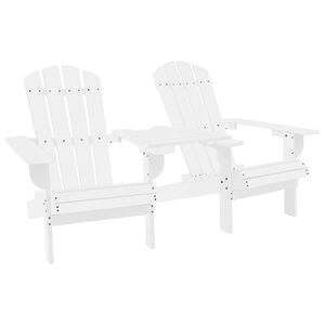 vidaXL Z&aacute;hradn&eacute; stoličky Adirondack+stol&iacute;k, jedľov&yacute; mas&iacute;v, biele