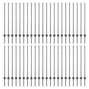 vidaXL Stĺp na plot. 44 pcs Siv&aacute; 160 cm Oceľ