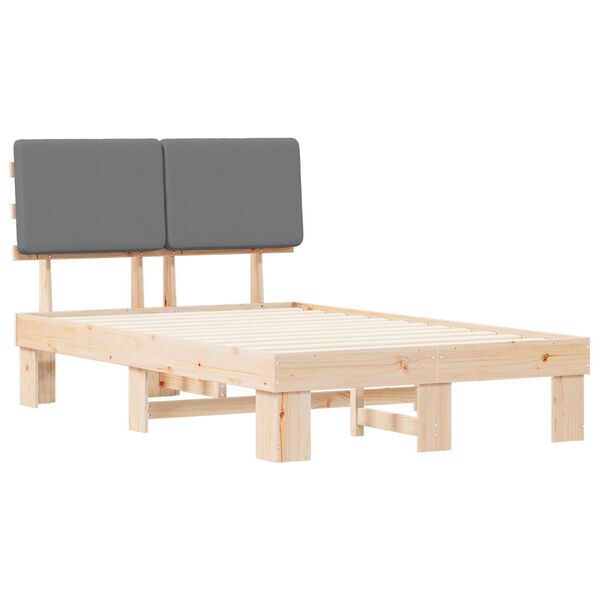 vidaXL R&aacute;m postele s čal&uacute;nen&yacute;m čelom Svetlosiv&aacute; 120 x 200 cm