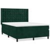 vidaXL Posteľn&yacute; r&aacute;m boxsping s matracom tmavozelen&yacute; 140x190 cm zamat