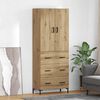 vidaXL Highboard Remeseln&yacute; dub 69,5 x 34 x 180 cm Kompozitn&eacute; drevo