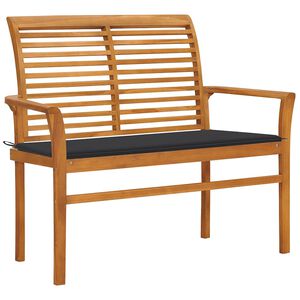 vidaXL Z&aacute;hradn&aacute; lavička a antracitov&aacute; podložka 112 cm teakov&yacute; mas&iacute;v