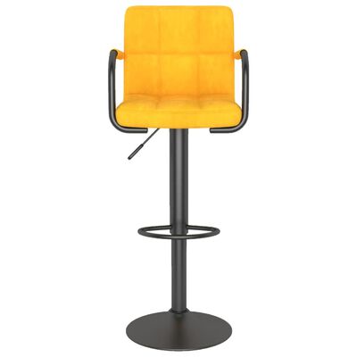 vidaXL Barové stoličky 2 ks horčicovo-žlté zamat