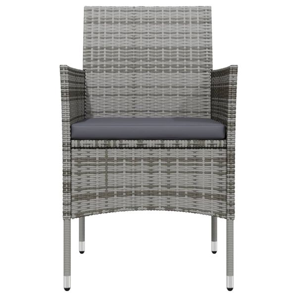 vidaXL 3-dielna záhradná jedálenská súprava so sedákmi sivá a čierna