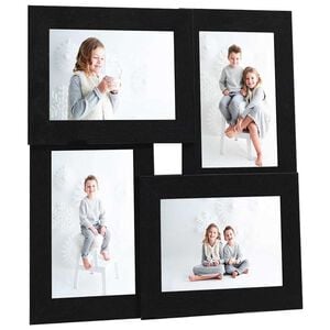 vidaXL Kol&aacute;žov&yacute; fotor&aacute;mik na 4 fotky (10x15 cm) čierny MDF