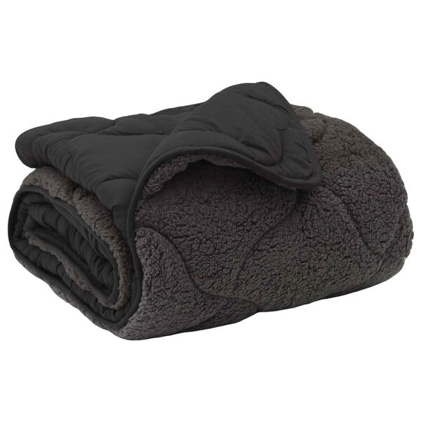 vidaXL Zimn&yacute; prehoz Antracit 200 x 240 cm Mikrof&aacute;za a Teddy fleece