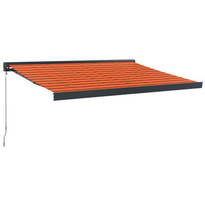 vidaXL Zaťahovacia markíza oranžová a hnedá 3,5x2,5 m látka a hliník