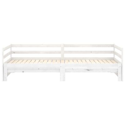 vidaXL Rozkladacia denná posteľ biela borovicový masív 2x(90x200) cm
