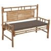 vidaXL Z&aacute;hradn&aacute; lavička s podložkou 120 cm bambus