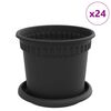 vidaXL Kvetin&aacute;če 24 pcs Čierna &Oslash; 15 x 12 cm Plast