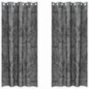 vidaXL Sametov&eacute; z&aacute;vesy 2 ks Siv&aacute; 245 x 140 cm Zamat