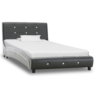 vidaXL Rám postele sivý umelá koža 90x200 cm