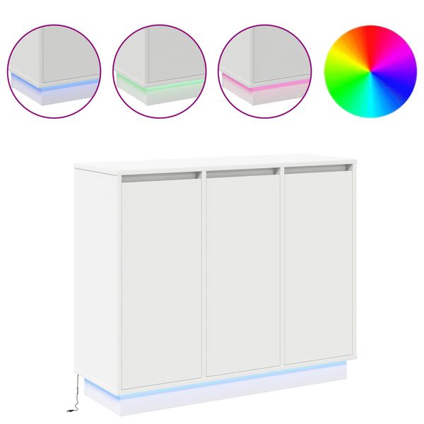 vidaXL LED komoda s poličkou Biela 90 x 32 x 75 cm Kompozitn&eacute; drevo