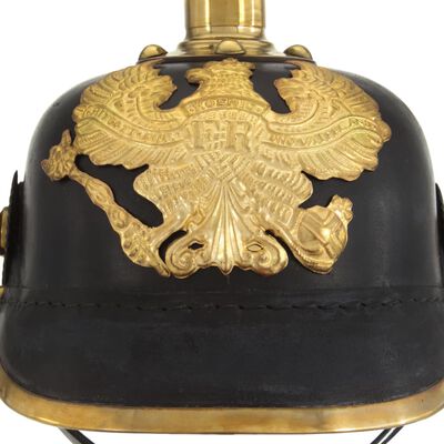 vidaXL Nemecká pruská starožitná replika prilby pre LARP čierna oceľová