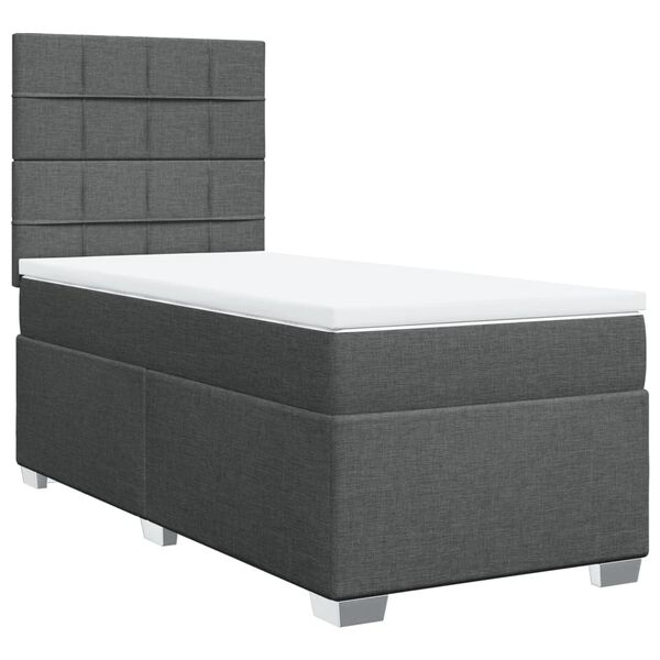 vidaXL Boxspring posteľ s matracom tmavosiv&aacute; 100x200 cm l&aacute;tka