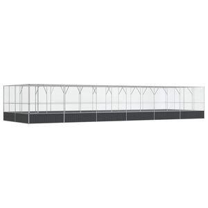 vidaXL Voli&eacute;ra s nadstavcom strieborn&aacute; 1246x414x212 cm oceľ