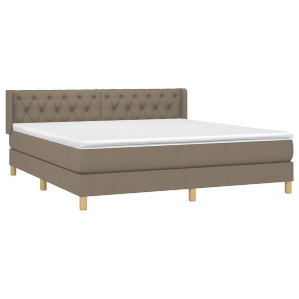 vidaXL Posteľn&yacute; r&aacute;m boxspring s matracom sivohned 160x200 cm l&aacute;tka