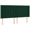vidaXL Čelo postele so z&aacute;hybmi tmavozelen&yacute; 203x16x118/128 cm zamat