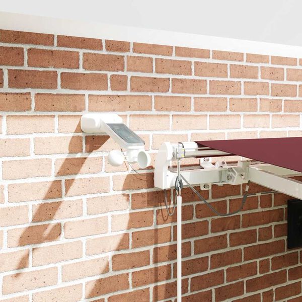 vidaXL Automaticky zaťahovacia mark&iacute;za s LED burgundsk&aacute; 450x300 cm