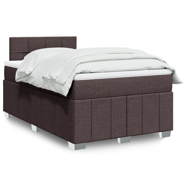 vidaXL Boxspring posteľ s matracom tmavohned&aacute; 120x190 cm l&aacute;tka