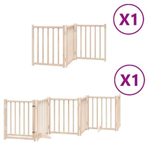 vidaXL Br&aacute;na pre psa s dverami skladacia 9 panely 450cm topoľov&eacute; drevo