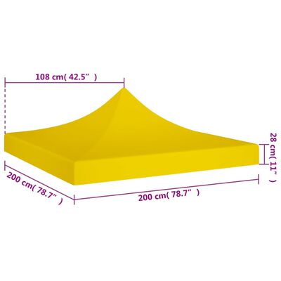 vidaXL Strecha na párty stan 2x2 m, žltá 270 g/m²