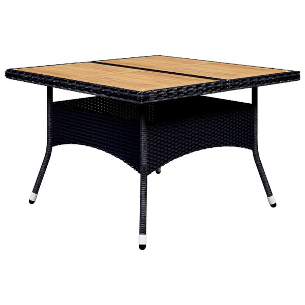 vidaXL 9-dielna záhradná jedálenská súprava polyratan a akáciové drevo čierna