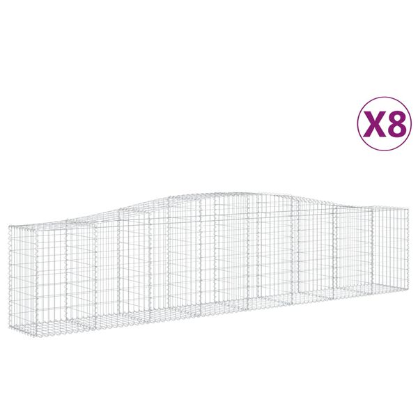 vidaXL Obl&uacute;kov&eacute; gabionov&eacute; ko&scaron;e 8 cm 400x50x80/100cm pozinkovan&eacute; železo