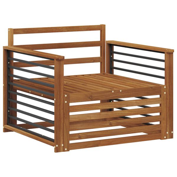 vidaXL 2 Kus Pohovka s opierkami Pevn&eacute; ak&aacute;ciov&eacute; drevo Pr&iacute;rodn&aacute;