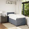 vidaXL Posteľn&yacute; r&aacute;m boxspring s matracom tmavosiv&yacute; 100x200 cm zamat