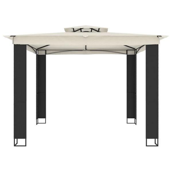 vidaXL Altánok s dvojitou strechou, krémový 2,94x2,94 m, oceľ