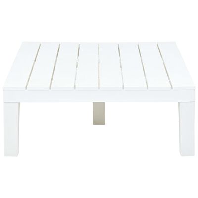 vidaXL Záhradný stôl biely 78x78x31 cm plastový