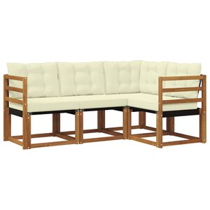 vidaXL Z&aacute;hradn&aacute; s&uacute;prava gaučov s vank&uacute;&scaron;om 4 pcs Pr&iacute;rodn&aacute; a kr&eacute;mov&aacute;