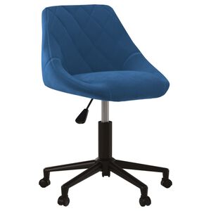 vidaXL Otočn&aacute; kancel&aacute;rska stolička modr&aacute; zamatov&aacute;