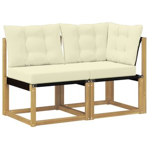 vidaXL Vonkaj&scaron;ia stredn&aacute; a rohov&aacute; pohovka s vank&uacute;&scaron;om 2 Kus Biela