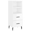 vidaXL Komoda leskl&aacute; biela 34,5x34x90 cm spracovan&eacute; drevo