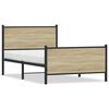 vidaXL Kovov&yacute; posteľn&yacute; r&aacute;m bez matraca dub sonoma 100x200 cm