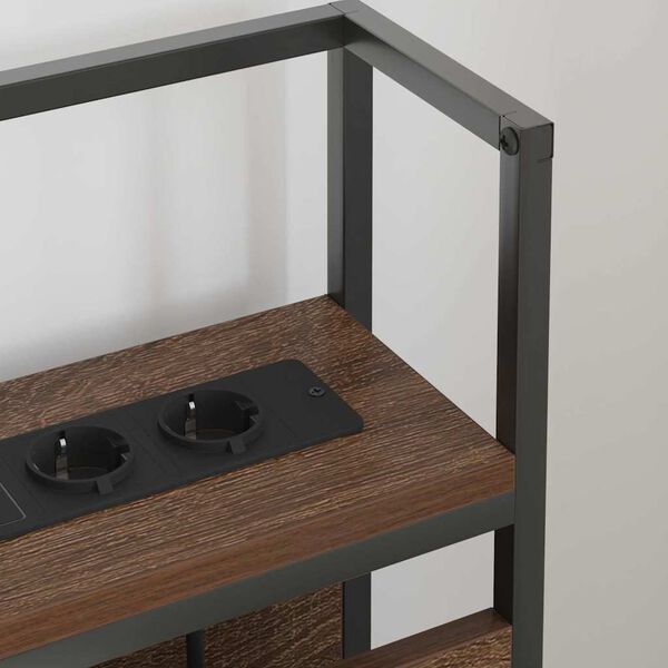 vidaXL &Uacute;ložn&eacute; čelo s poličkou Hned&yacute; dub 140 cm Kompozitn&eacute; drevo