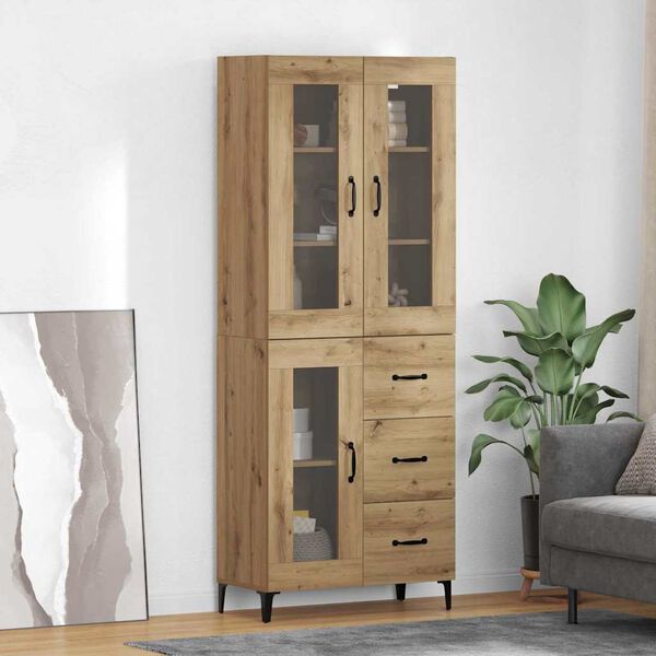 vidaXL Highboard Remeseln&yacute; dub 69,5 x 34 x 180 cm Kompozitn&eacute; drevo