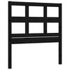 vidaXL Posteľný rám s čelom, čierny, jednolôžko, masívne drevo