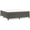 vidaXL Posteľn&yacute; r&aacute;m s boxspringom tmavosiv&aacute; 200x200 cm zamat
