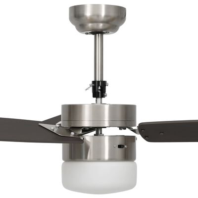 vidaXL Stropný ventilátor so svetlom a ovládačom 108 cm, tmavohnedý