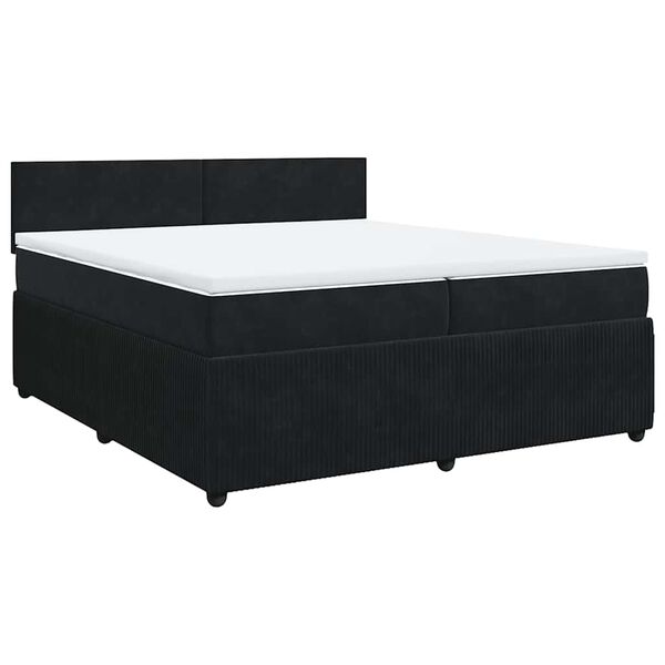 vidaXL Posteľn&yacute; r&aacute;m boxspring s matracom čierny 200x200 cm zamat
