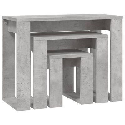 vidaXL Zasúvacie stolíky 3 ks, betónovo sivé, kompozitné drevo