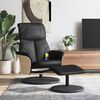 vidaXL Skl&aacute;pacie mas&aacute;žne kreslo s podnožkou čierne umel&aacute; koža