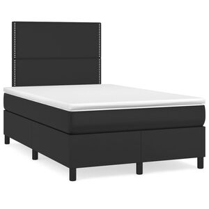 vidaXL Boxspring posteľ s matracom čierna 120x200 cm umel&aacute; koža