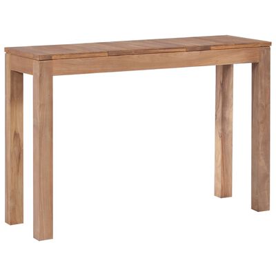 vidaXL Konzolový stolík z teakového dreva prírodná úprava 110x35x76 cm