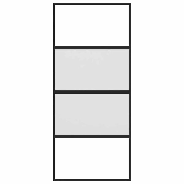 vidaXL Posuvné dvere čierne 90x205 cm tvrdené sklo a hliník