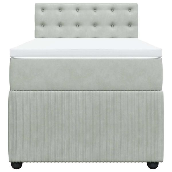 vidaXL Posteľn&yacute; r&aacute;m boxsping s matracom bledosiv&yacute; 90x200 cm zamat